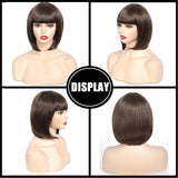 Female 10 Inch Short Bob Synthetic Wig with Bangs (02)