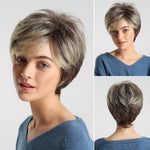 Short Hair Various Colors Synthetic Wig With Bangs (44)