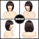 Female 10 Inches Short Bob Synthetic Hair Wig with Bangs (03)