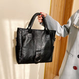 (14) Woman's Pu Leather Simple Shoulder Bag