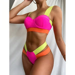 Patchwork Push up Bikini