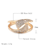 Rose Gold Ring Geometry Wedges With Cubic Zirconia Ring R12