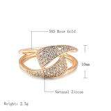 Rose Gold Ring Geometry Wedges With Cubic Zirconia Ring R12