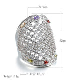 Colorless Round & Colored Marquise Cubic Zirconia Silver Color Rings R40