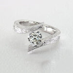 Female White Gold Color Big Cubic Zirconia Stone Ring R58