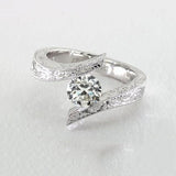 Female White Gold Color Big Cubic Zirconia Stone Ring R58