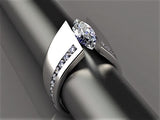 Unique Style Silver Color Marquise and Round Cubic Zirconia Ring R61