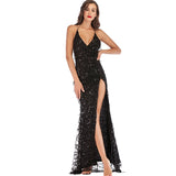 Sexy Black & Pink Sequins, Spaghetti Strap Night Club Bodycon Evening Dress 32