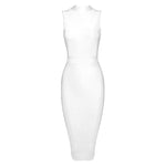 Sleeveless Knee Length Elegant Turtleneck Bandage Dress 145