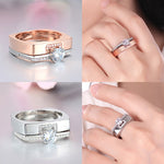 Luxury Female two color or Silver Color Colorless cubic Zirconia Ring Set R62