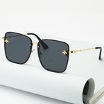 New Fashion Women's Oversize Rimless Square Bee Sunglasses