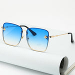 New Fashion Women's Oversize Rimless Square Bee Sunglasses