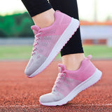 Women Breathable Walking Mesh Flat Sneakers