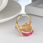 Gold Color Colorful Cubic Zirconia Ring R1