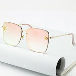 New Fashion Women's Oversize Rimless Square Bee Sunglasses