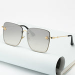 New Fashion Women's Oversize Rimless Square Bee Sunglasses