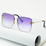 New Fashion Women's Oversize Rimless Square Bee Sunglasses