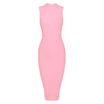 Sleeveless Knee Length Elegant Turtleneck Bandage Dress 144