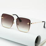 New Fashion Women's Oversize Rimless Square Bee Sunglasses