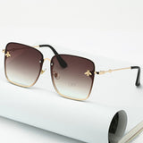 New Fashion Women's Oversize Rimless Square Bee Sunglasses