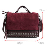 (38) Fashion Nubuck PU Leather  Large Capacity Shoulder Crossbody Bags for Women