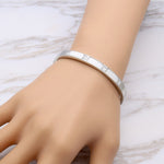 Imitation Shell and Rectangle Cubic Zirconia Bracelet B7