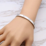 Imitation Shell and Rectangle Cubic Zirconia Bracelet B7