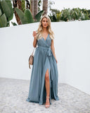 Sexy V Neck Backless Strap, Maxi Dress  02