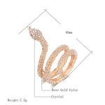 Rose Gold Color Cubic Zirconia Encrusted Coiled Snake Ring R34