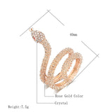 Rose Gold Color Cubic Zirconia Encrusted Coiled Snake Ring R34