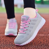 Women Breathable Walking Mesh Flat Sneakers