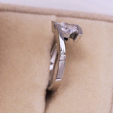 Trendy Irregular Silver Color 8mm Princess Cubic Zircon Ring R59