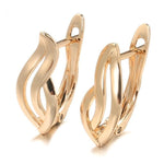 Rose Gold Color Hollow Glossy Flame Shape Latch Back Earring E5