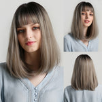 female Short and Medium Smooth Synthetic Hair Wig With Various Colors (06)