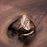 Rose Gold Color Hollowed Out Marquise Shape with Cubic Zirconia Ring