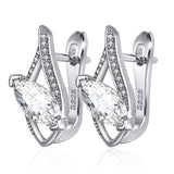 Trendy Gold & Silver Color Marquise Cubic Zirconia Geometric Latch Back Earrings E16