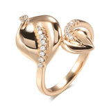 Rose Gold Color Flower with Cubic Zirconia Ring R26