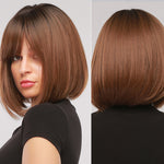 female Short and Medium Smooth Synthetic Hair Wig With Various Colors (06)