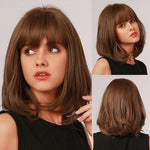 female Short and Medium Smooth Synthetic Hair Wig With Various Colors (06)