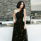 Elegant Sleeveless Mermaid Sequin Fancy Asymmetric Evening Dress 108