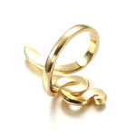 Gold Color Garden Snake With  Cubic Zirconia Ring Snake R4