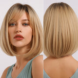 female Short and Medium Smooth Synthetic Hair Wig With Various Colors (06)