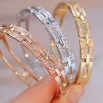 Classic Women's Hollow Link Bracelets with Cubic Zirconia B18