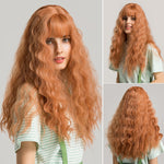 Long Multi Colored Water Wave Synthetic Wigs with Bangs (36)