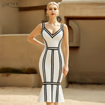 Sexy Redesigned Scoop, Striped Club Mermaid Bandage Dress 113