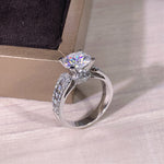 Modern Women's Brilliant Cubic Zirconia, Silver Color Ring R55