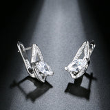 Trendy Gold & Silver Color Marquise Cubic Zirconia Geometric Latch Back Earrings E16