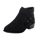 Ankle Boots, Zipper Closure Mid Heels Pointed Toe, Pu Leather Boots 75