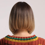 Short to Medium Straight Bob Multi Colored Synthetic Wigs with Bangs (47)