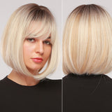 female Short and Medium Smooth Synthetic Hair Wig With Various Colors (06)